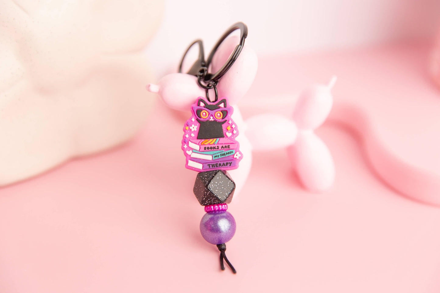 Books Are My Therapy Keychain