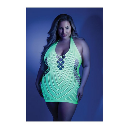 Black Light Net Halter Dress