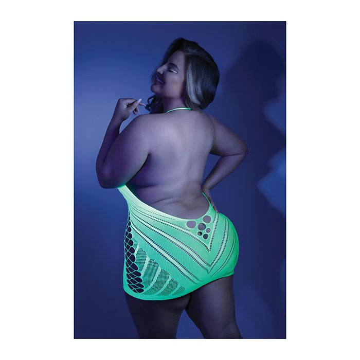 Black Light Net Halter Dress